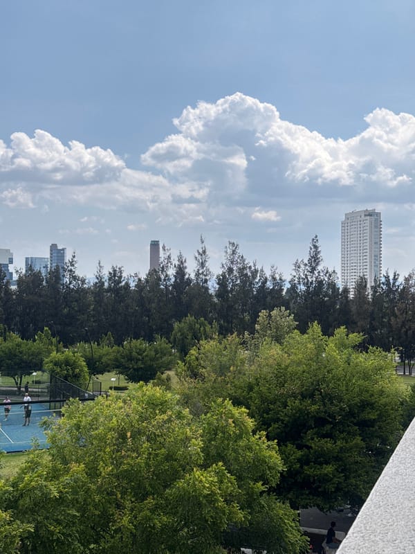 Urban overlook moment captured with personal belongings and city views