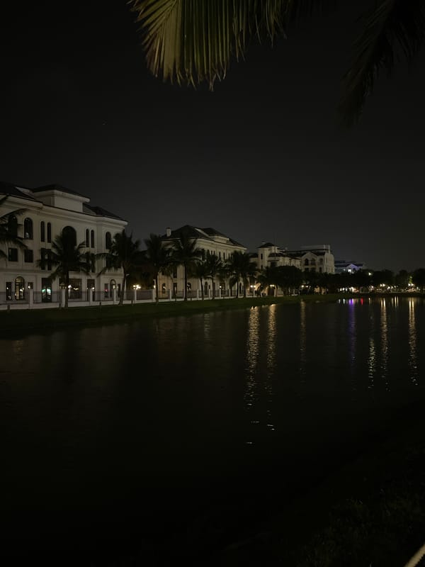 Evening at Vinhomes Ocean Park's waterfront, Hanoi