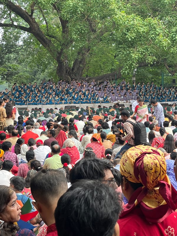 Large gathering observed kneeling at Suhrawardy Udyan, Dhaka