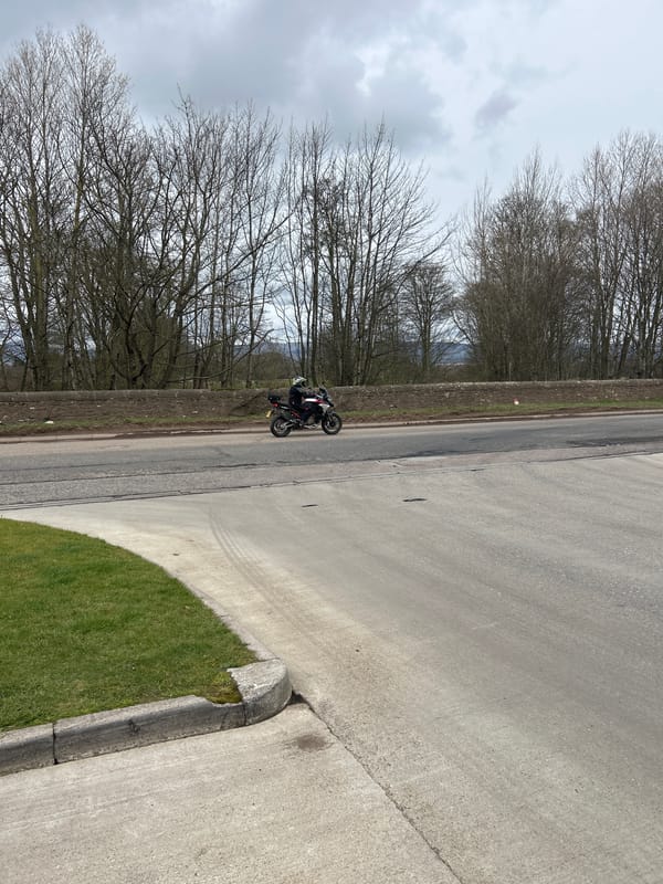 Motorcyclist spotted on roadside in Brechin, Scotland