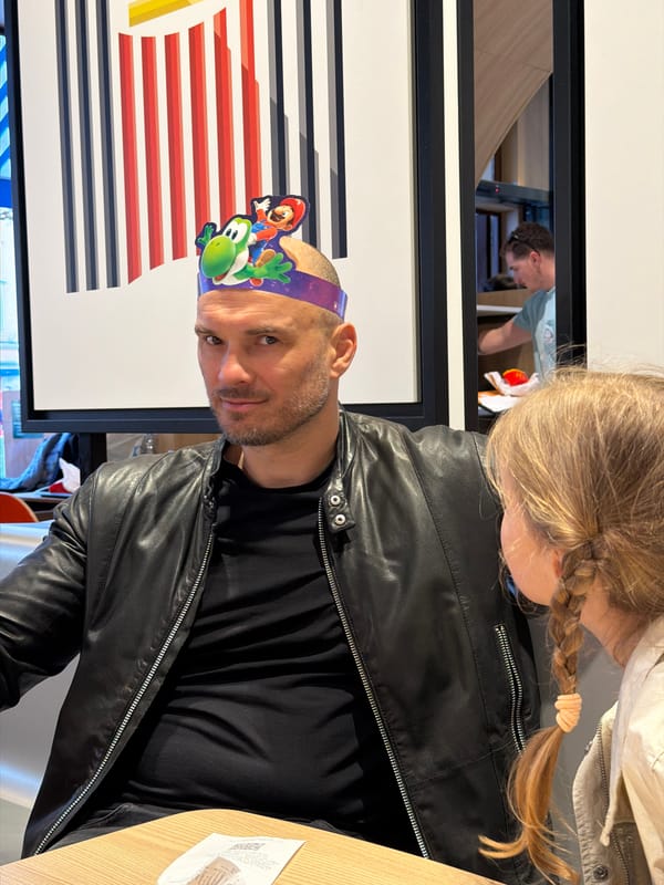 Family birthday celebration at McDonald's in Rijeka, Croatia