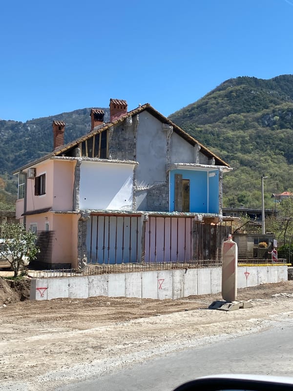 Construction and demolition activity documented in Lastva Grbaljska, Montenegro