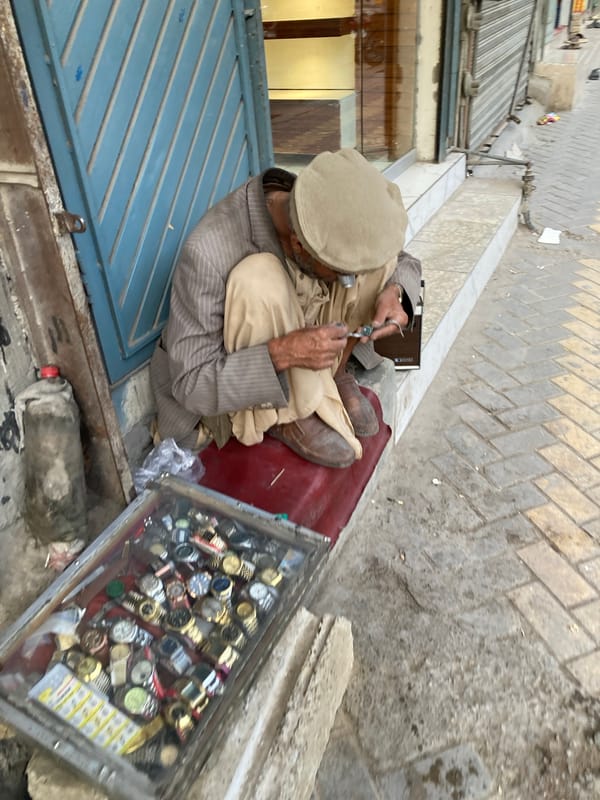 Street vendors conduct daily business in Quetta City