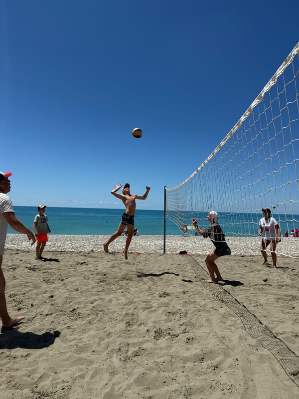 Beach volleyball on the Black Sea coast in Nebug