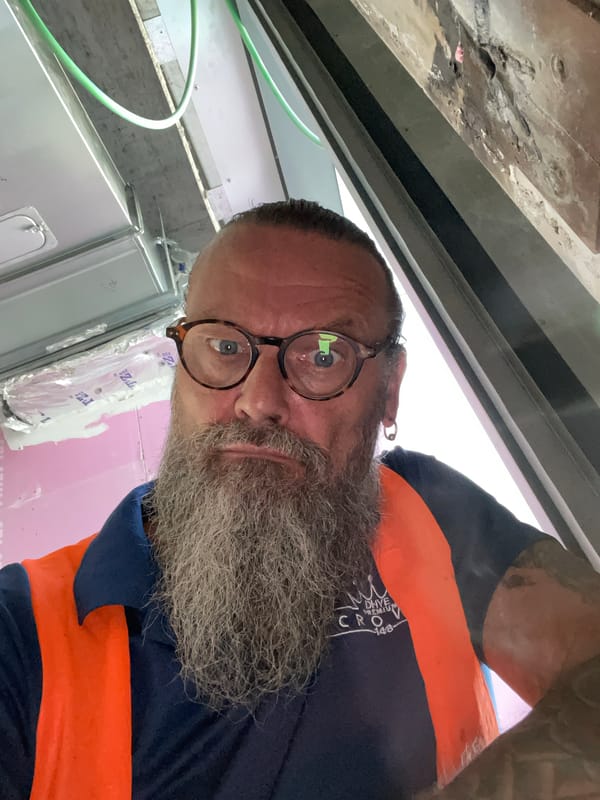 Multiple selfies from Raanana, orange vest, grey beard