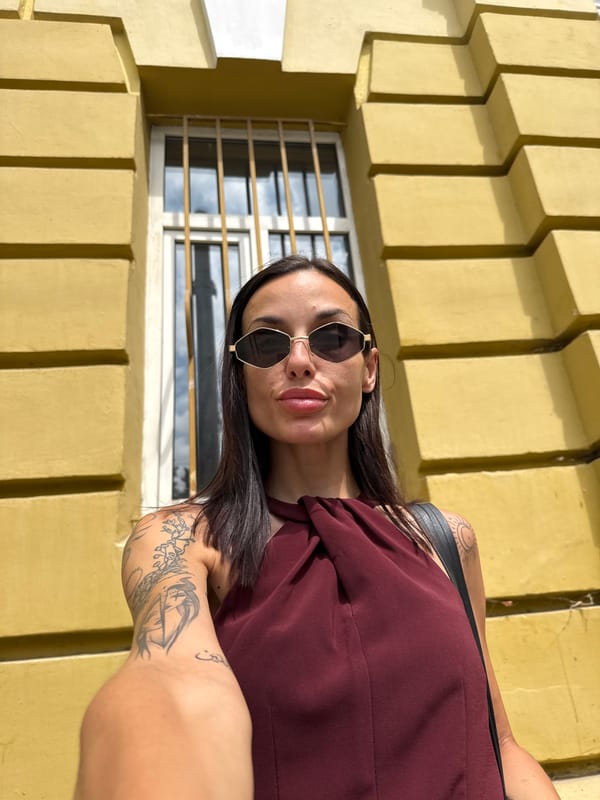 Woman photographed at Pleven park or memorial site