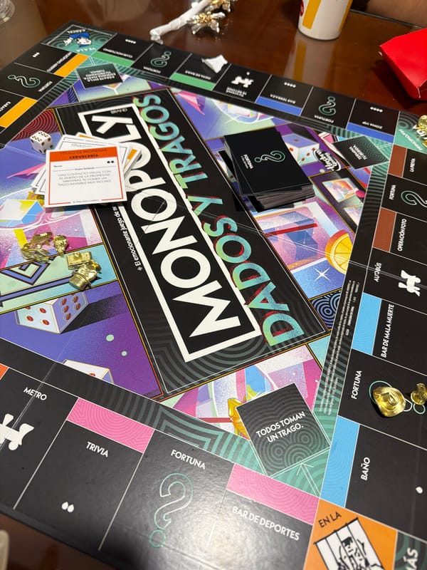 Late-night Monopoly drinking game board photographed by unknown witness