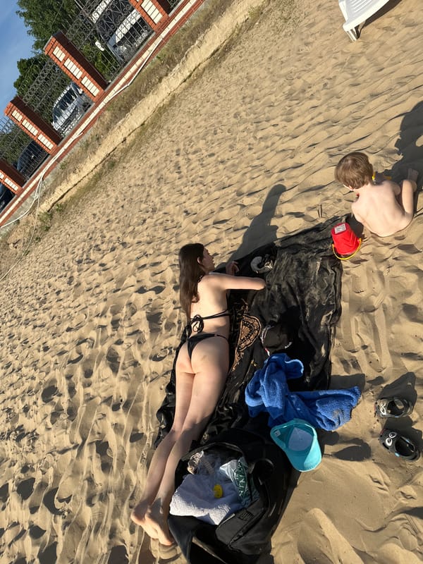 Beach day captured in Matiushino, Russia