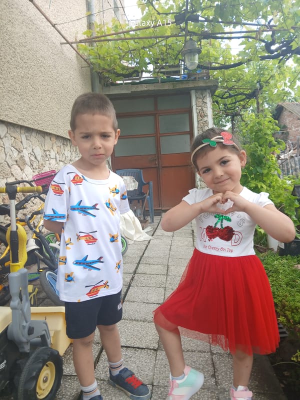 Children photographed in early morning portrait session in Bulgaria