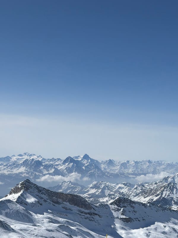 Skier photographed on Valtournenche slopes under clear skies