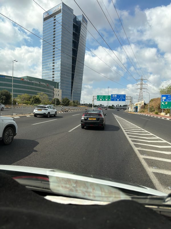 Morning commute documented on Raanana highway
