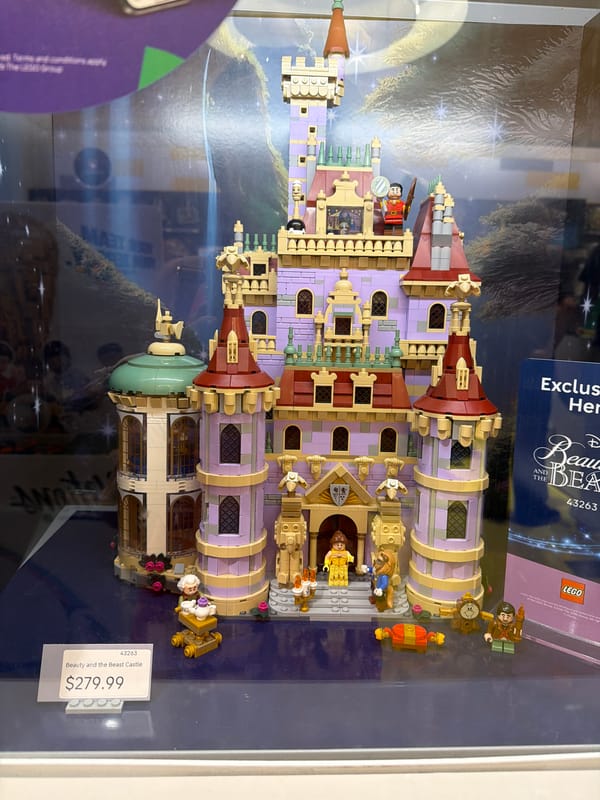 LEGO sets and intricate display models at a Mission Viejo shop