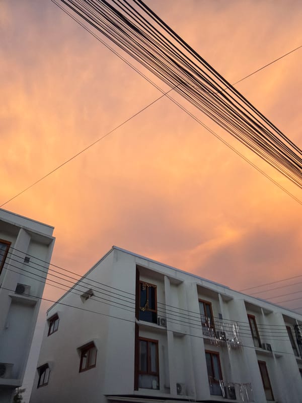 Dusk cityscape documented in Chang Phueak residential area