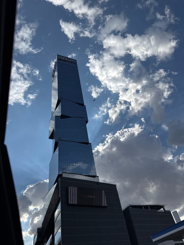 BBVA Tower photographed from multiple locations in Puebla, Mexico