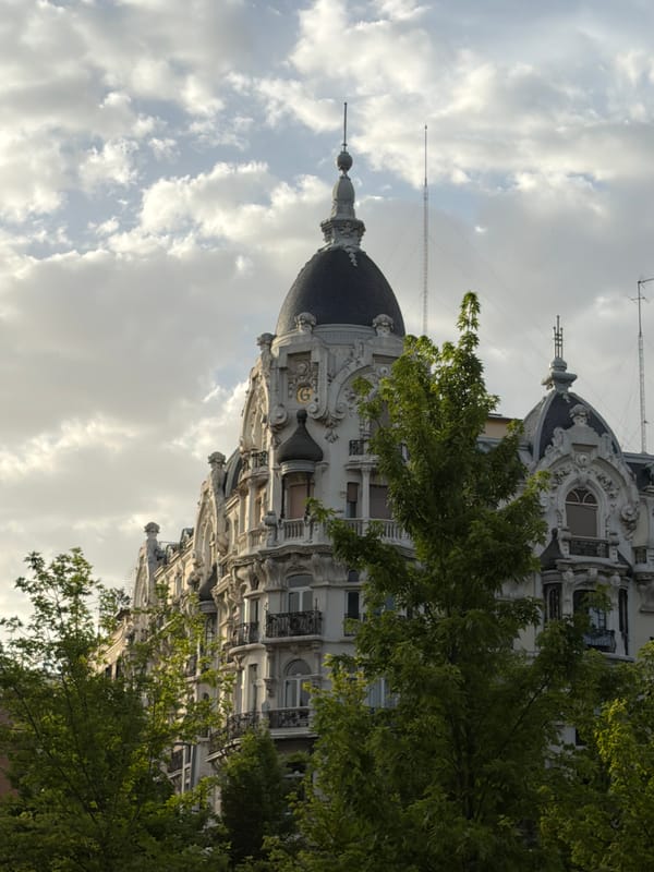 Exploring Madrid's royal quarter at golden hour