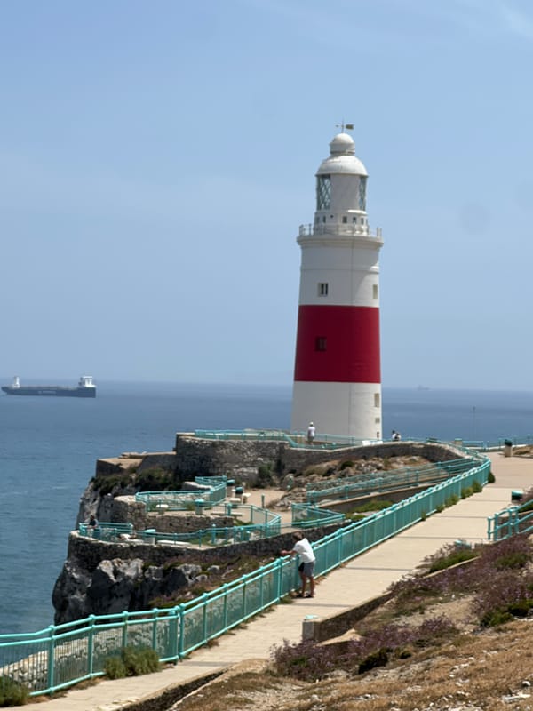 Europa Point's lighthouse and mosque on a sunny Gibraltar afternoon