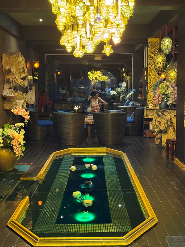 Bo Phut's neon-lit nightlife strip, Koh Samui