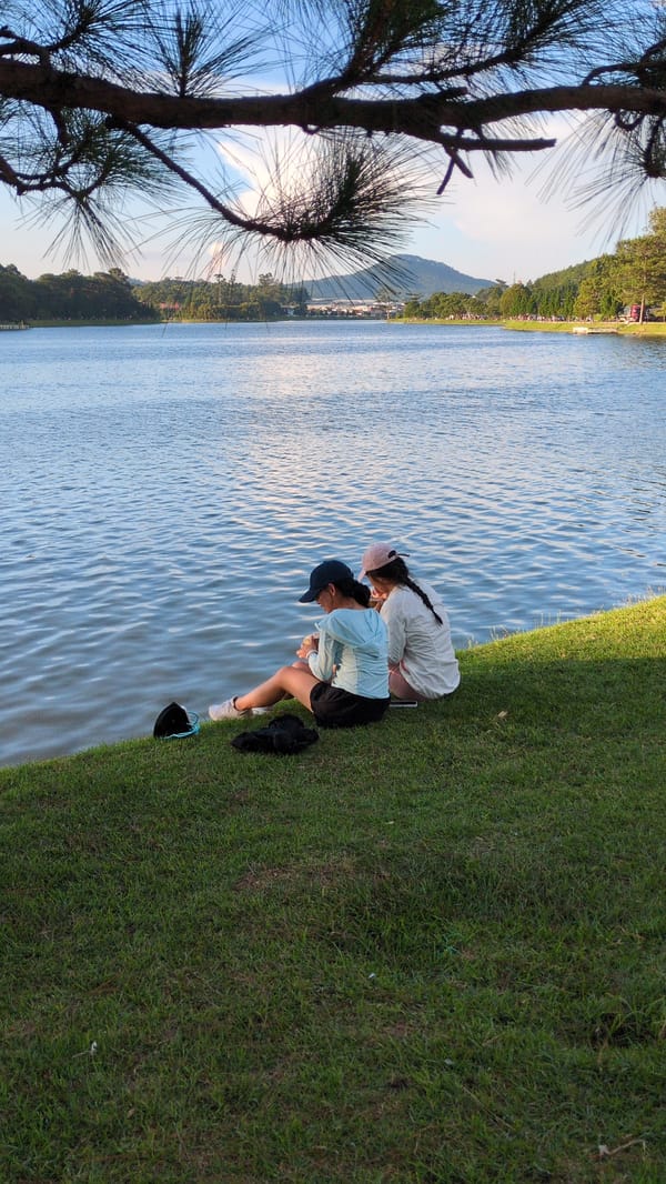 Quiet morning scenes along Xuan Huong Lake, Da Lat