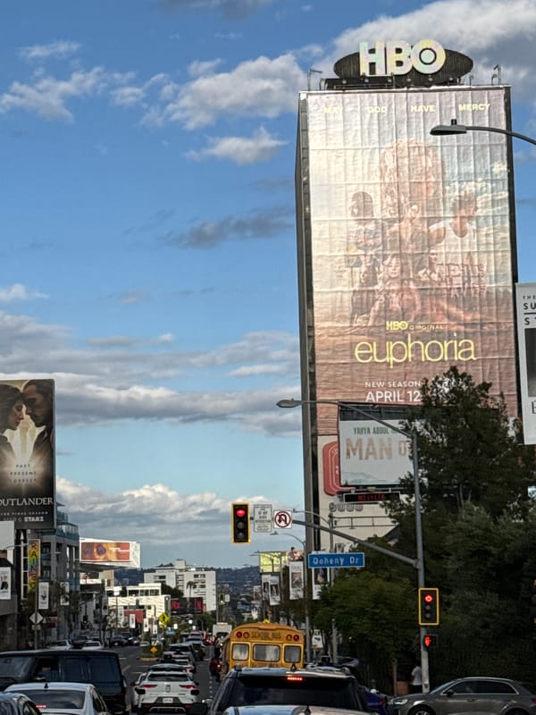 Traffic congestion documented on West Hollywood's Sunset Strip early morning