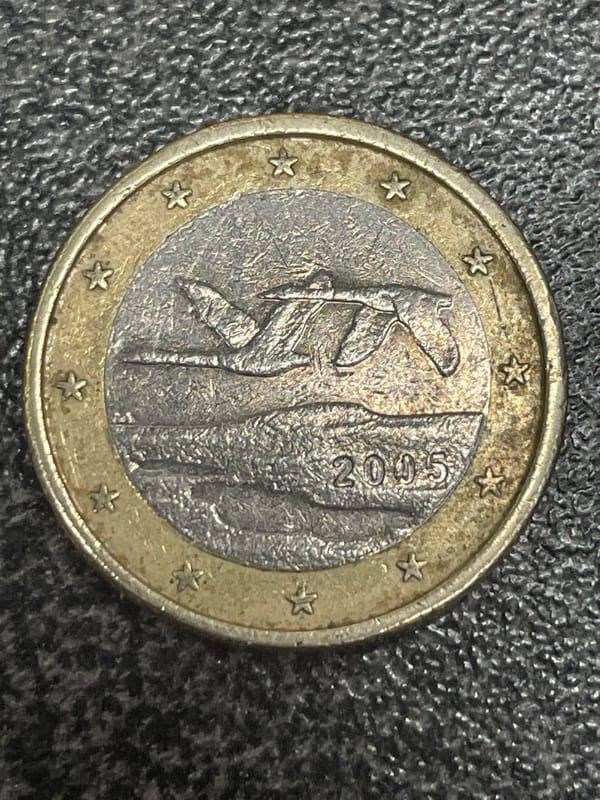 Close-up spread of assorted euro coins from multiple countries