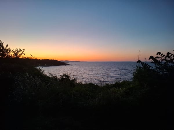 Sunset over the Black Sea coast near Tsarevo