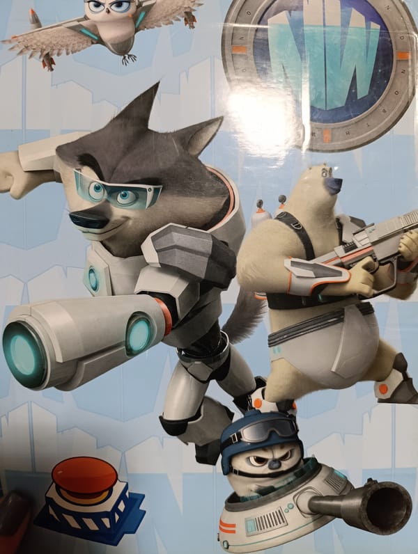 Animated characters spotted: armored wolf and angry winged owl