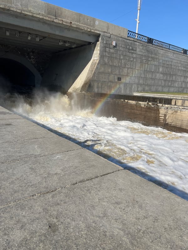 Spring day scenes documented across Yekaterinburg water infrastructure, parks