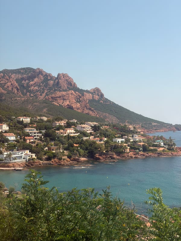 Red-roofed villas meet rugged mountains on the French Riviera