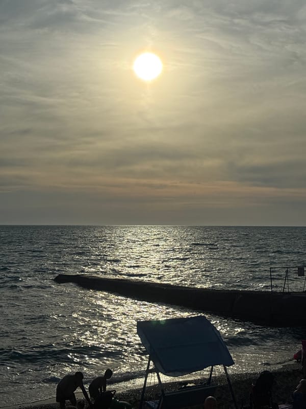 Summer afternoon on Sochi's Black Sea beach