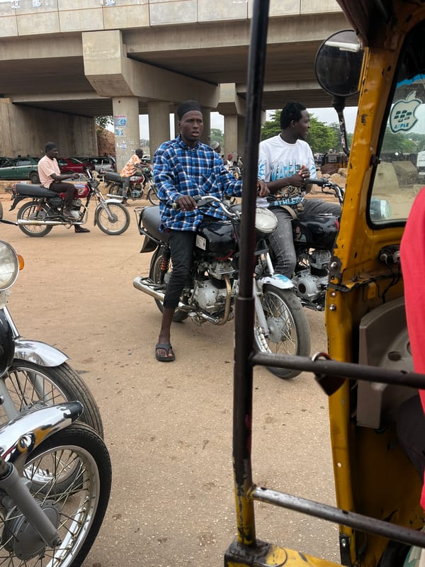 Morning street scenes captured in Galadimawa Village, Nigeria