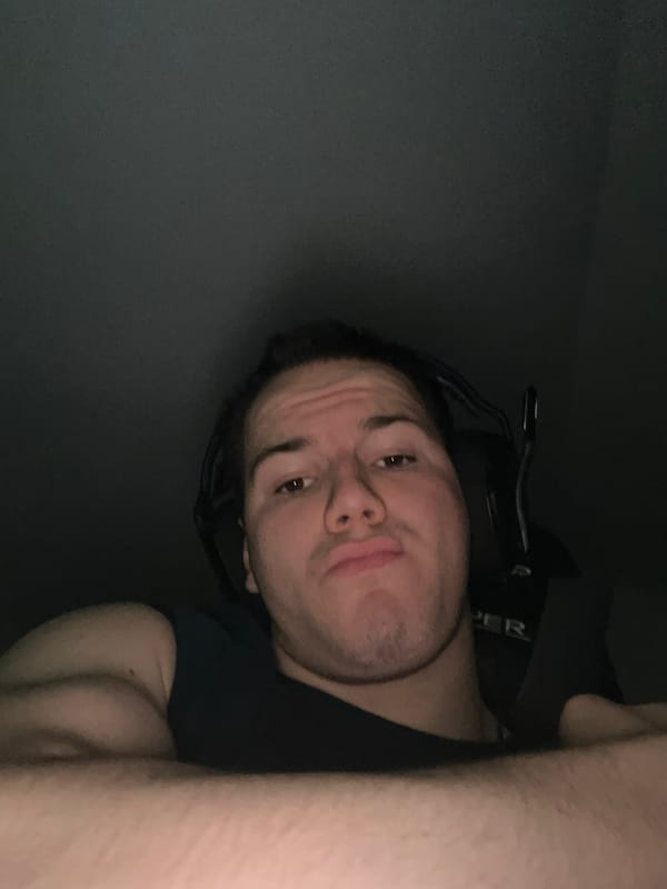Young man in headset photographed in Benningen