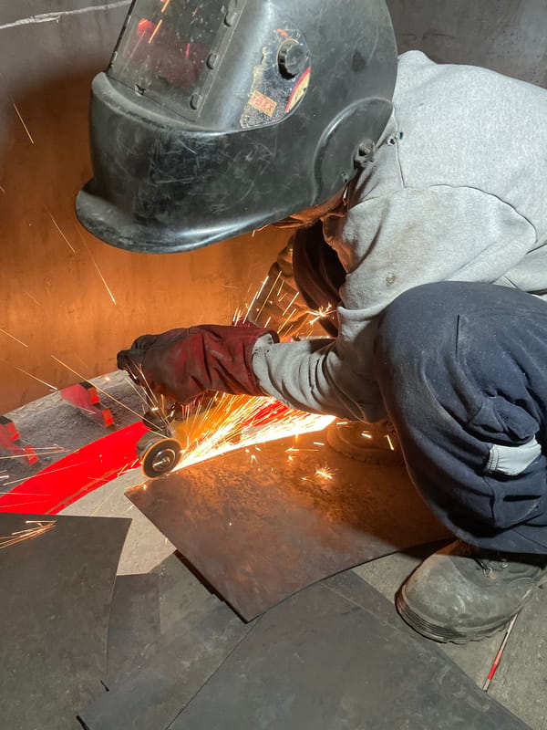 Early morning metalwork in Zaljevo Montenegro workshop