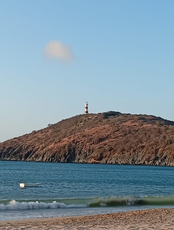 Coastal lighthouse and beach scenes documented in Pedro González, Venezuela