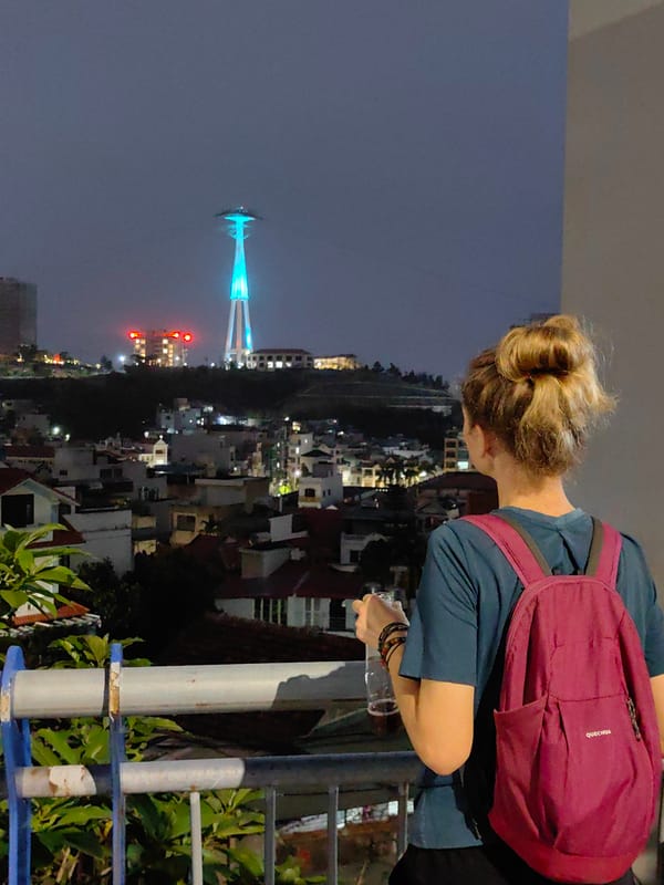 Tourist explores Bai Chay Ward hotels and streetscapes