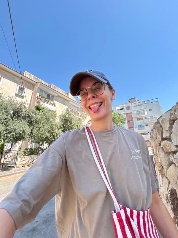 Goofy low-angle selfie moment in Rishon LeZion