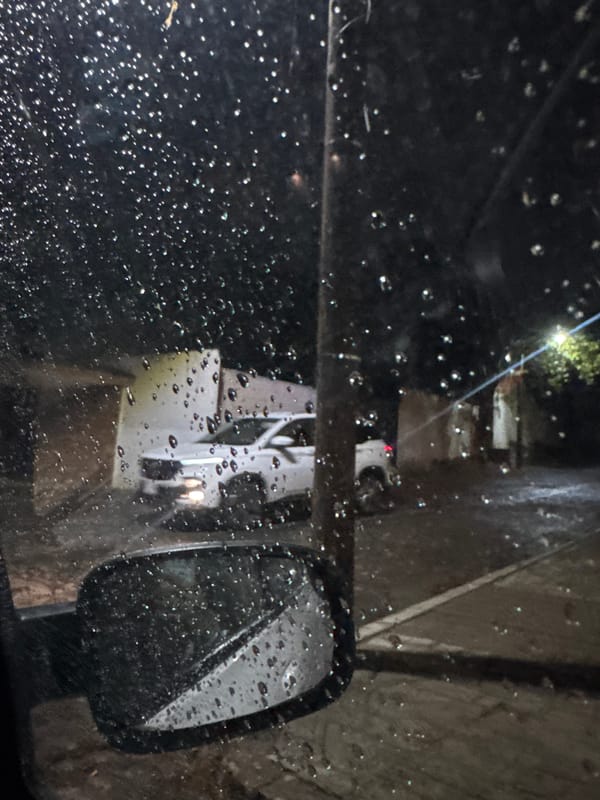 Rainy driving conditions observed in Oaxaca City