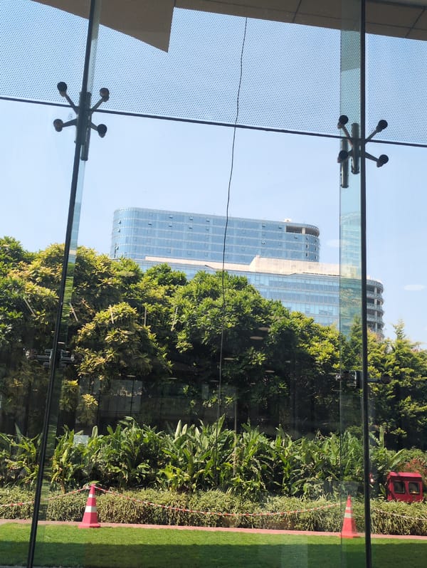 Modern construction documented through glass facades in Bengaluru