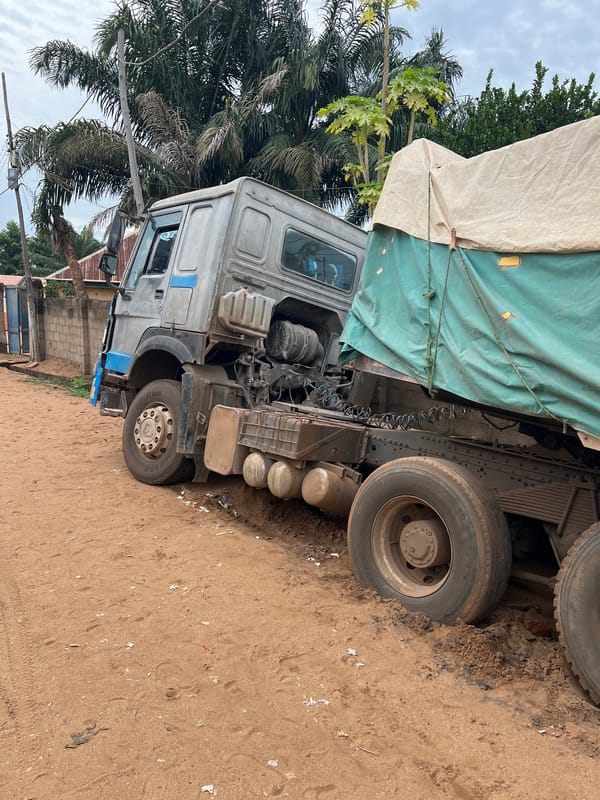 Trucks observed on dirt roads in Makurdi, Nigeria