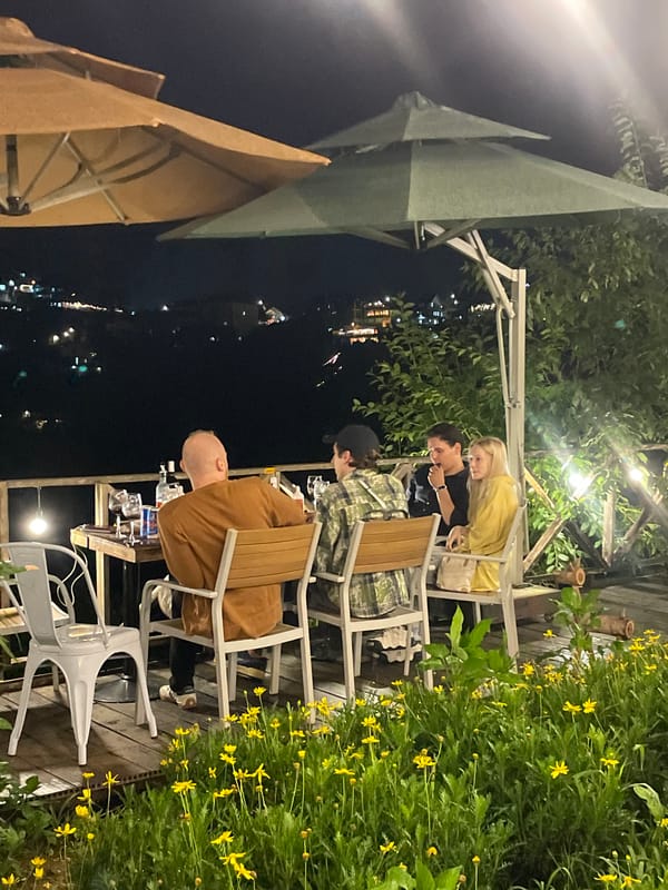 Nighttime dining and city views documented across Da Lat, Vietnam