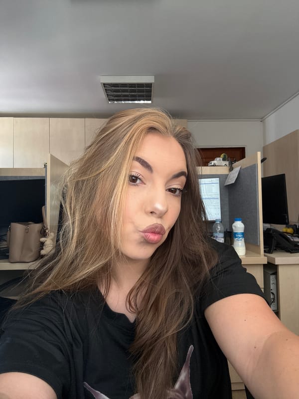 Sofia woman documents casual morning workspace selfies and interior design browsing