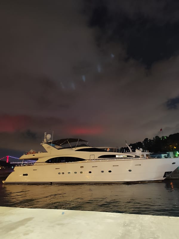 Evening waterfront scenes documented in Sarıyer, Turkey