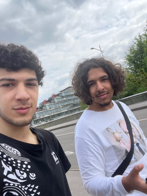 Two friends take selfie in Strasbourg