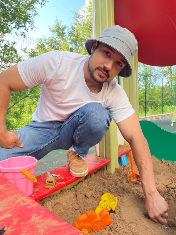Family playground time documented in Izhevsk, Russia