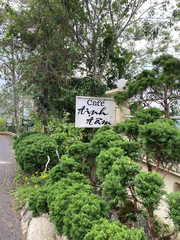 Brief morning drive through Da Lat's tree-lined streets captured