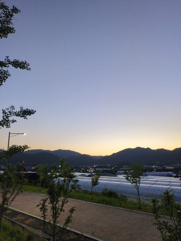 Greenhouse complex documented near mountains in Iwon, South Korea