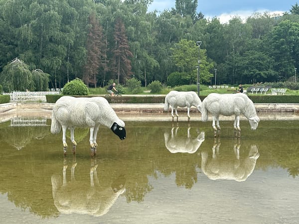 Animal sculptures and park life documented in Sofia's Borisova Gradina