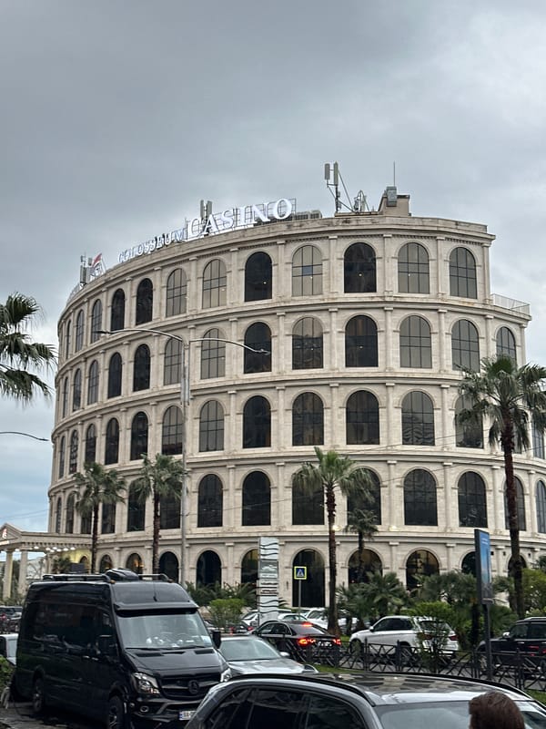 Street views captured of Batumi's Roman-inspired casino and restaurant