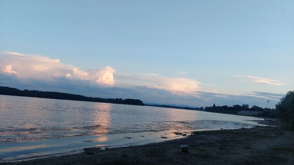 Sunset captured along Danube River in Vidin, Bulgaria