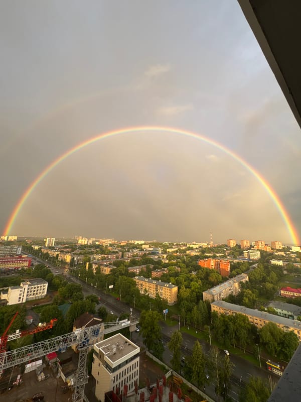 Double rainbow over Izhevsk after an evening rain