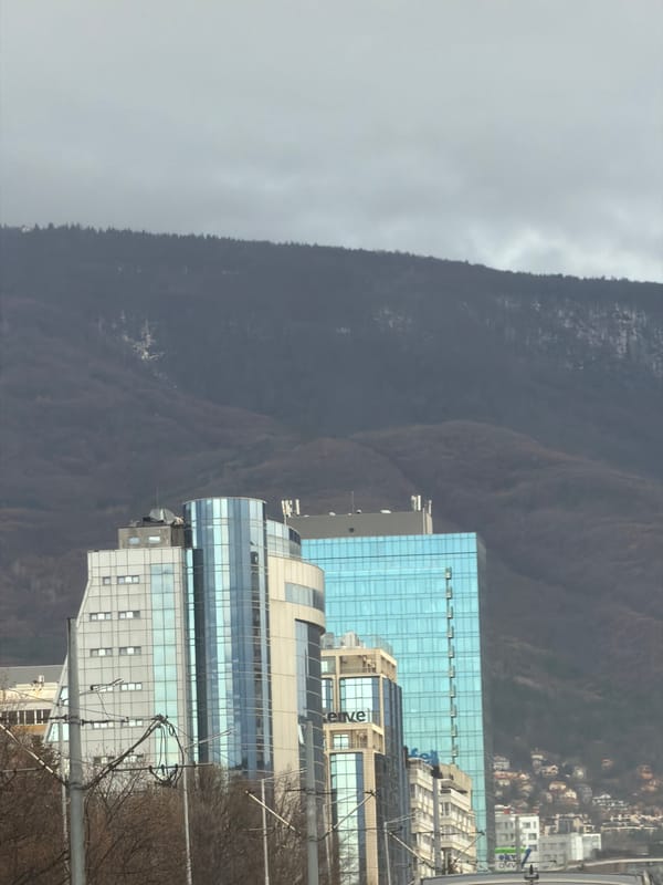Afternoon scenes captured across Sofia showing cityscape and workspace